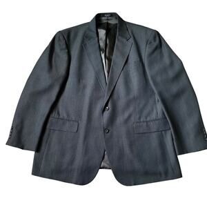 Oscar de la Renta Blue Two Buttons Wool Blend Men's Blazer Size 46R | 53-13